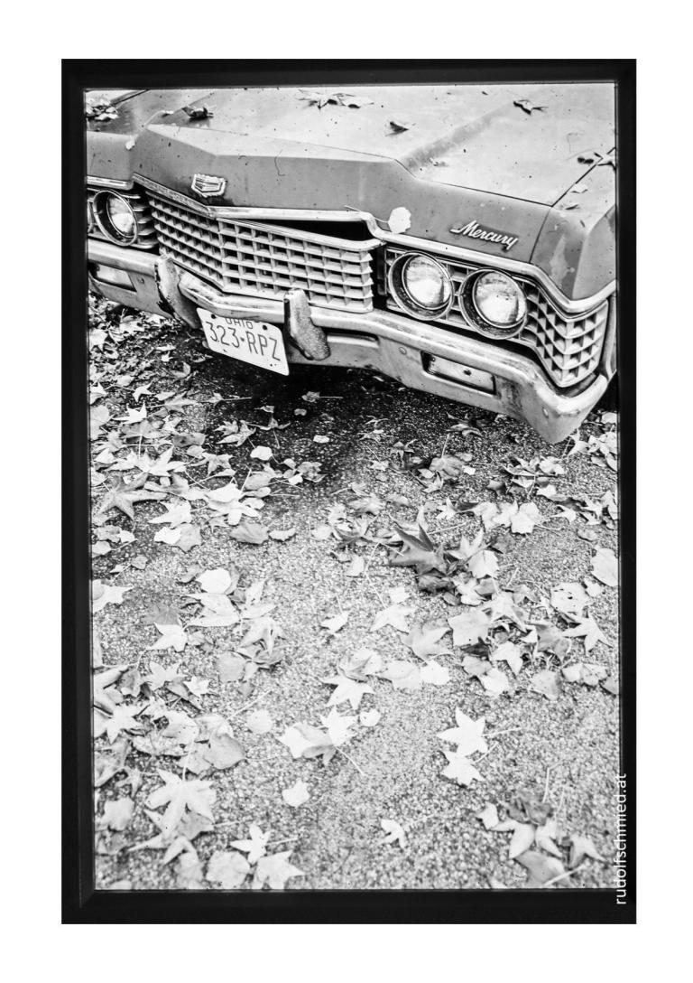 Ein Mercury in schwarz-weiss