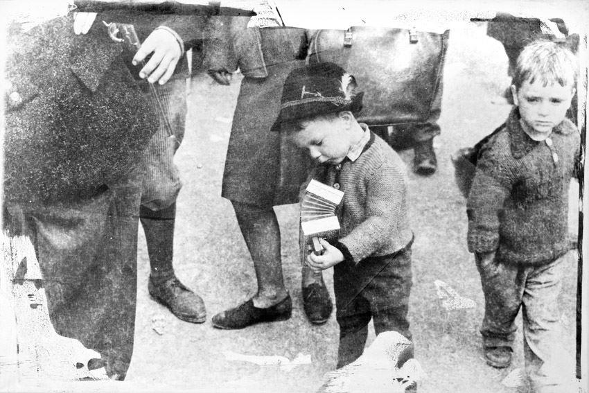 Ein Junge vertieft im Ziehharmonika spielen